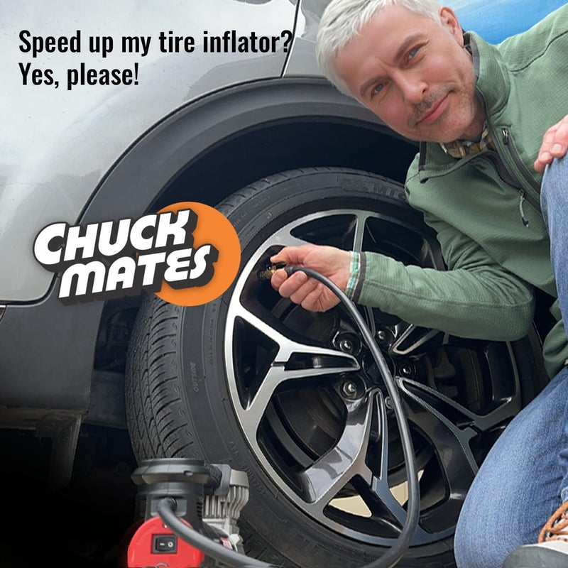 SKG Chuck Mates Preimum Quick-Connect Tire Inflator Air Chuck – Locking Adapter for Air Compressors & Valve Stems (2 Pack) Open-Type Speed Clip - Image 5